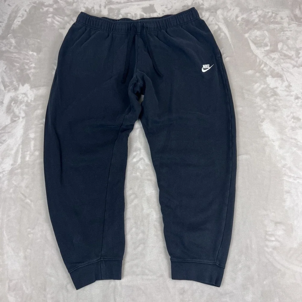 Nike Pants Womens XL Black Club Fleece Jogger Mid‎ Rise Gym Lounge Comfort